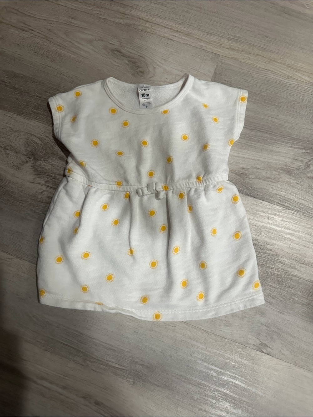Carter's White Dress with Yellow Sun Print